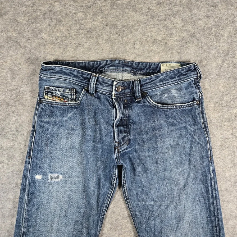 Diesel Safado Jeans Mens 32x32 Blue Good Distressed Oil Splatter Wash